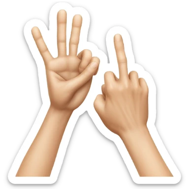 skin hand making a letter K with the middle, pointer and thumb fingers sticker