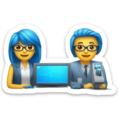 una empresa de tecnologia se llama perceptio y quiere una emoji de identidad, que sea azul, que se vea innovador, confiable, empatico sticker