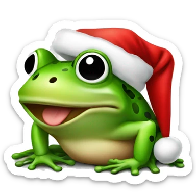 frog with santa hat sticker