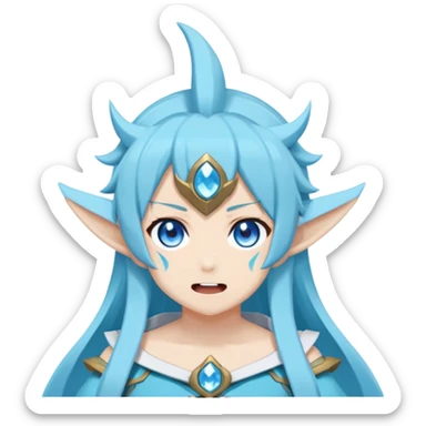 Paimon from Genshin Impact, Aqua's scream emote from KONOSUBA sticker