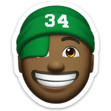 Paul Pierce with green headband and "CELTICS" and "34" written on jersey sticker