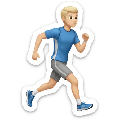man running to the right, full body, walking clothes sticker