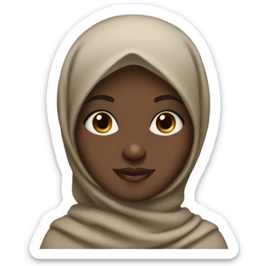 Light black girl with a brown hijab and long eyelashes sticker