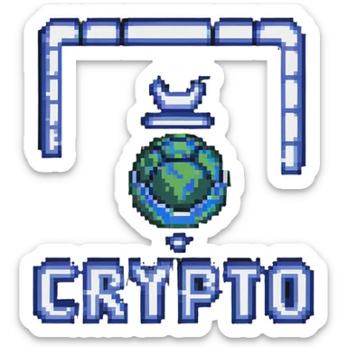 SR CRYPTO text in retro gaming pixel font sticker