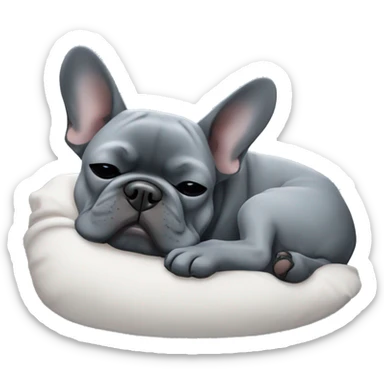 sleeping-blueish grey - french-bulldog sticker