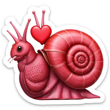 snail + anatomical heart sticker