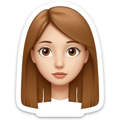 JE VOUDRAIS UNE FILLE AUX YEUX MARRONS UN PETIT NEZ LES LEVRE MOYENNE AVC DES CHEVEUX LISSE DETACHE MARRON CLAIR long  sticker