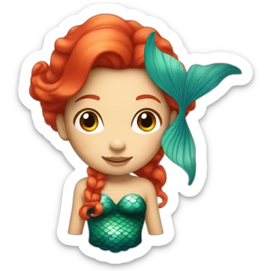 Mermaid with red hair sticker