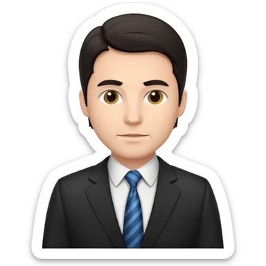 Create a white man with dark air lawer sticker