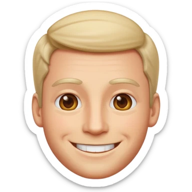 man standing proudly on a mountain summit, apple style emoji sticker