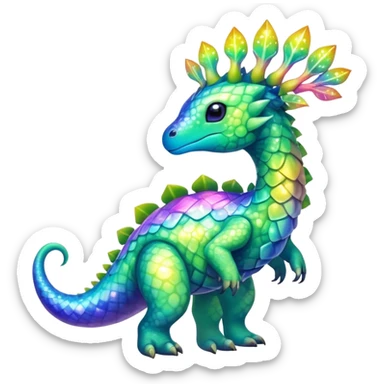 Shiny Exotic Cute Nebulae Sparkly Meganium-Aurorus-Amaura-Hybrid-Creature with pattern-markings sticker