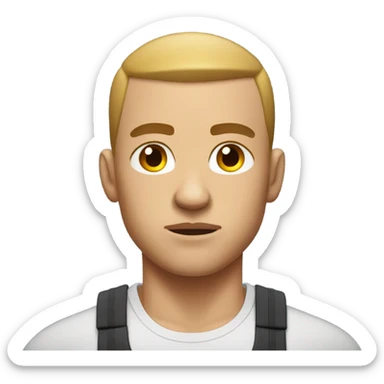 gym bro with crew cut hairstyle style. He is not smiling  sticker