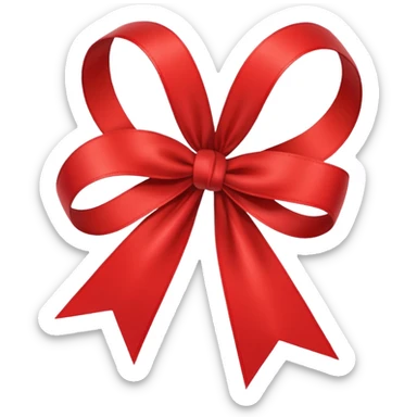 single red ribbon, neatly tied bow, isolated on white background, high detail, soft natural lighting, no text, no watermark --ar 1:1 --v 6
 sticker