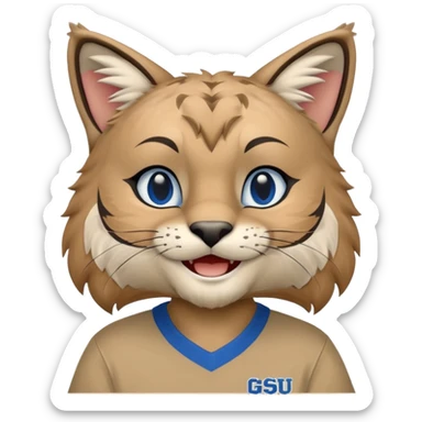 Georgia College and State University Bobcat mascot emoji copy and paste sticker