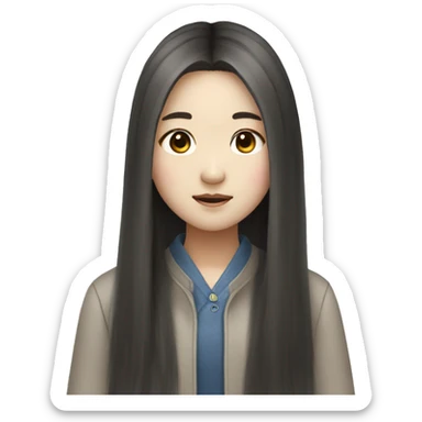 Korean girl with long hair sticker