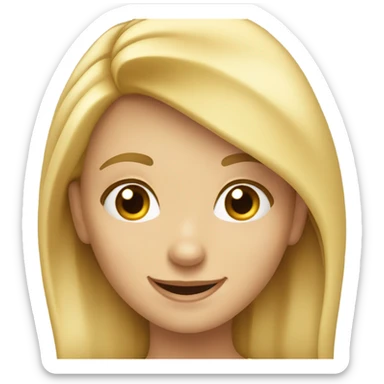 blonde girl portrait winking sticker