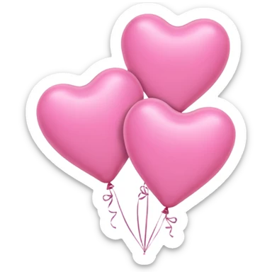 pink heart balloons sticker