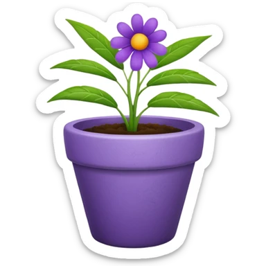 purple flower pot sticker