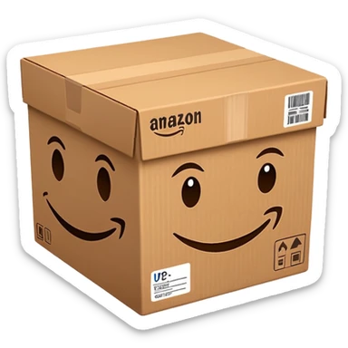 AMAZON BOX WITH UPC CODE sticker
