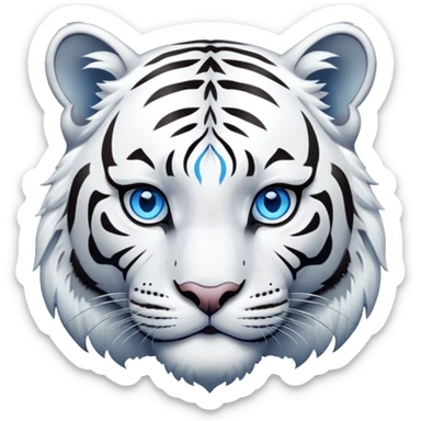 Tigre blanco ojos azules sticker