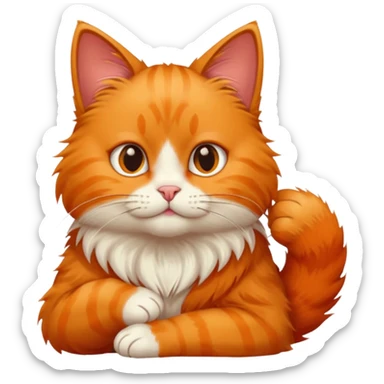 😺cat emoji leaning chin on its paw sticker