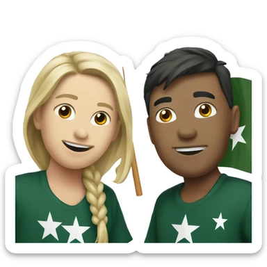 Pakistan and Australia flag side by side sticker