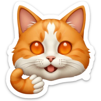 nose picking cat sticker