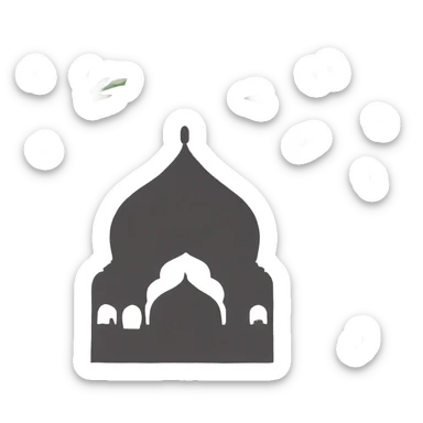 light pink muslim prayer mat with flowers sticker