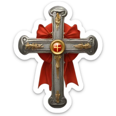 Cross of the Order of the Holy Sepulchre un red with little cross in sticker