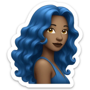jazz singer with blue long hair, woman, 43 years old sticker