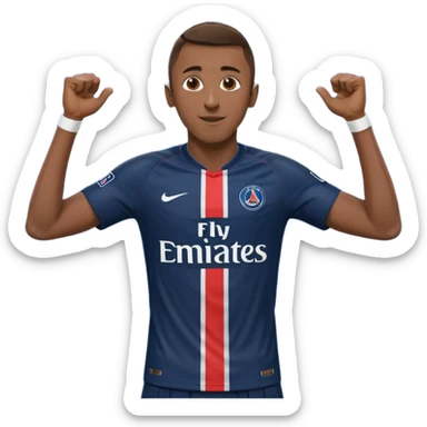 Matuidi doing his signature arms-out celebration in PSG kit sticker