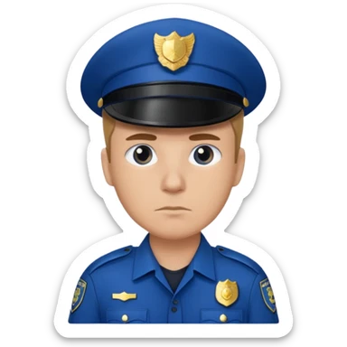 blue uniformed police sticker