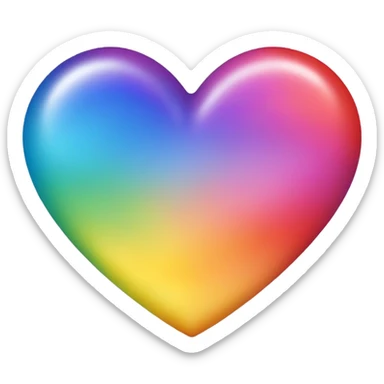 rainbow heart with a soft gradient emoji style sticker