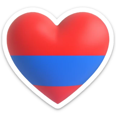 Heart painted in the colors of the Russian flag sticker