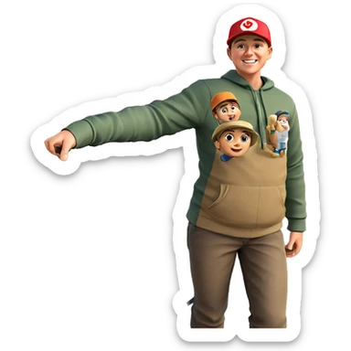 happy boy outdoors in hat sticker