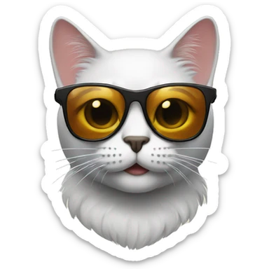 Cat with sunglasses sticker