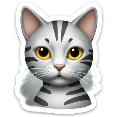 Light grey striped cat smoking  sticker