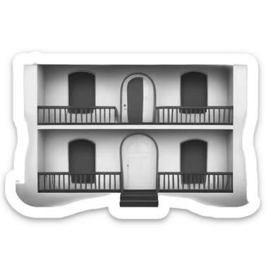 House with three floors black and white  sticker