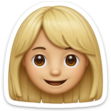A poop emoji with a blonde wig sticker