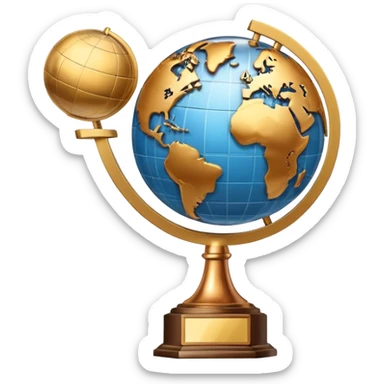 trophy with globe in itn globe's background is a desaturated copper hu sticker