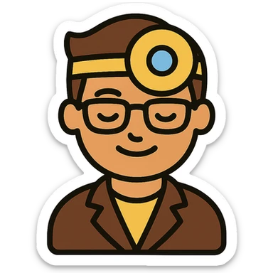 An eye doctor emoji with a brown color sticker