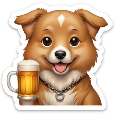 Hund med øl i hånden sticker