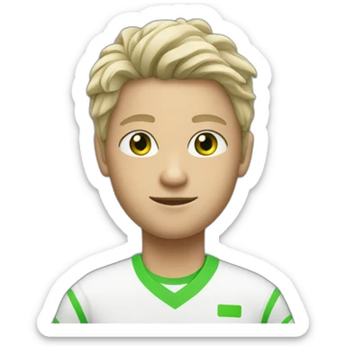 white tennis player with green eyes sticker