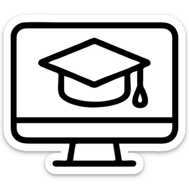 Icon school online education  sticker