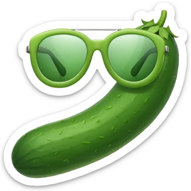 cucumber with sunglasses on sticker
