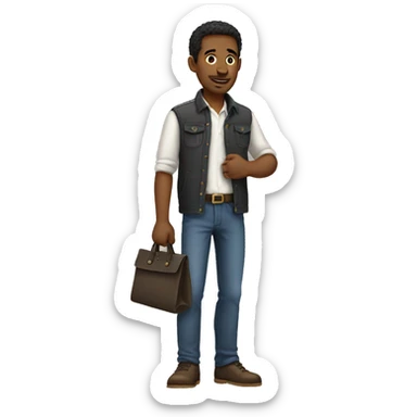 man turn out pockets sticker