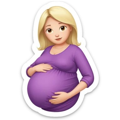 very heavily pregnant overdue woman with very  very big and large belly  sticker