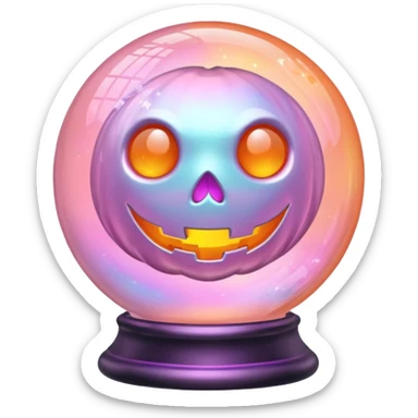 pastel pink orange halloween   globe sticker