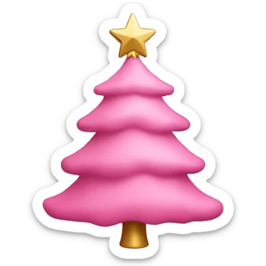 pink christmas tree with a gold star on too sticker