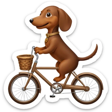 A dachshund on a bike sticker